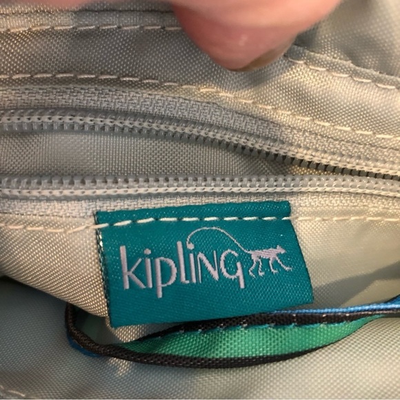 KIPLING Lucy, Crossbody Bag, Teal/White/Green/Black/Brown, 6.5”x8” - Picture 6 of 14